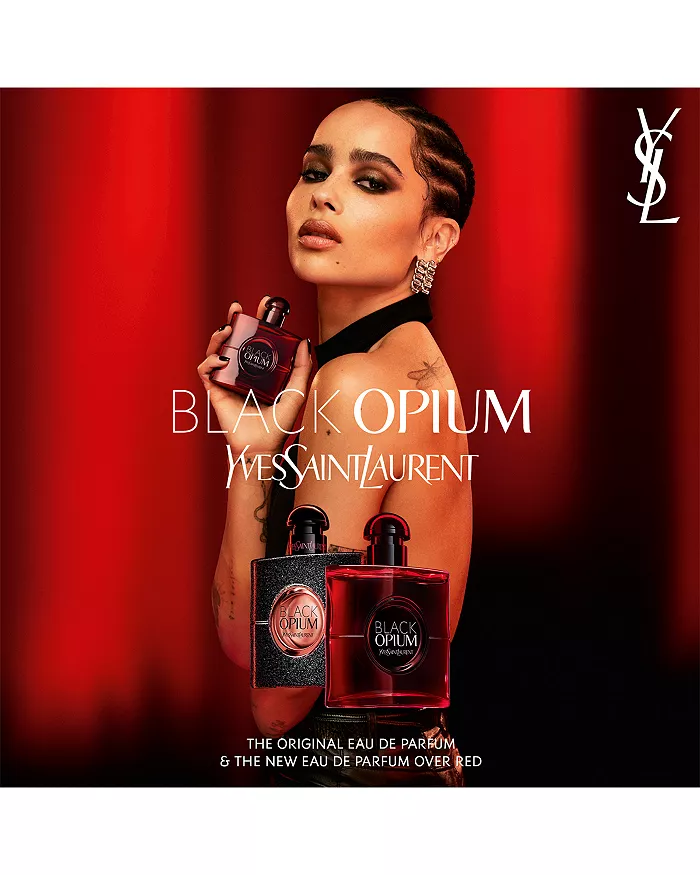 Yves Saint Laurent Black Opium Eau de Parfum Over Red